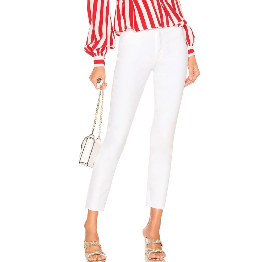 AGOLDE Nico Jeans Slim Fit High Rise Raw Hem Blurred White Women's 30 MSRP $168